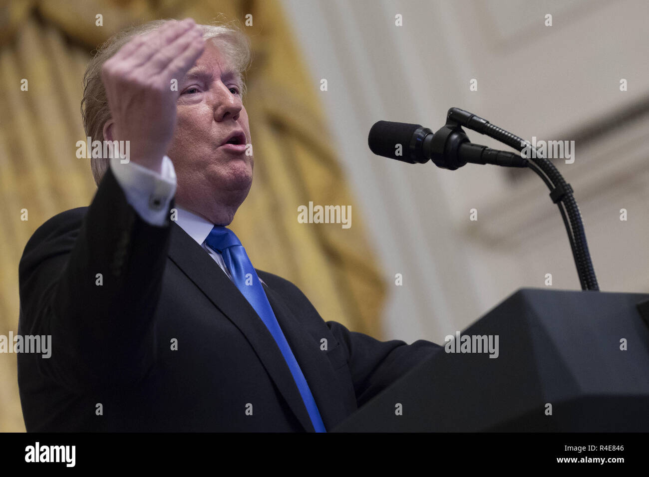 District of Columbia, USA. 26th Oct, 2018. US President Donald Trump speaks to White House guests during the Young Black Leadership Summit at the White House on October 26, 2018 in Washington, DC. Credit: Alex Edelman/ZUMA Wire/Alamy Live News Stock Photo