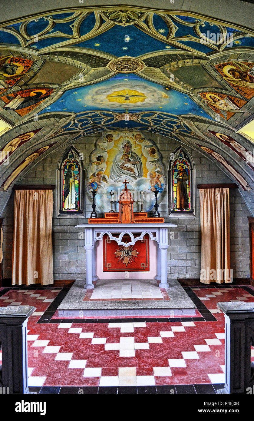 The Italian church, Orkney, Scotland, UK. Created in WWII by Italian Prisoners of War. Stock Photo