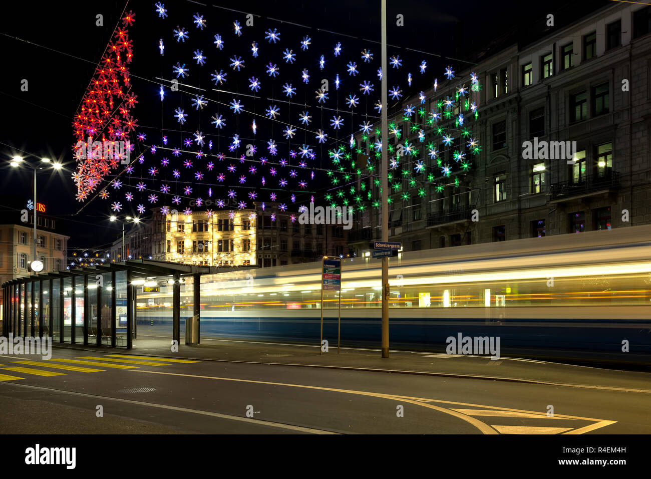 christmas lights city zurich Stock Photo Alamy