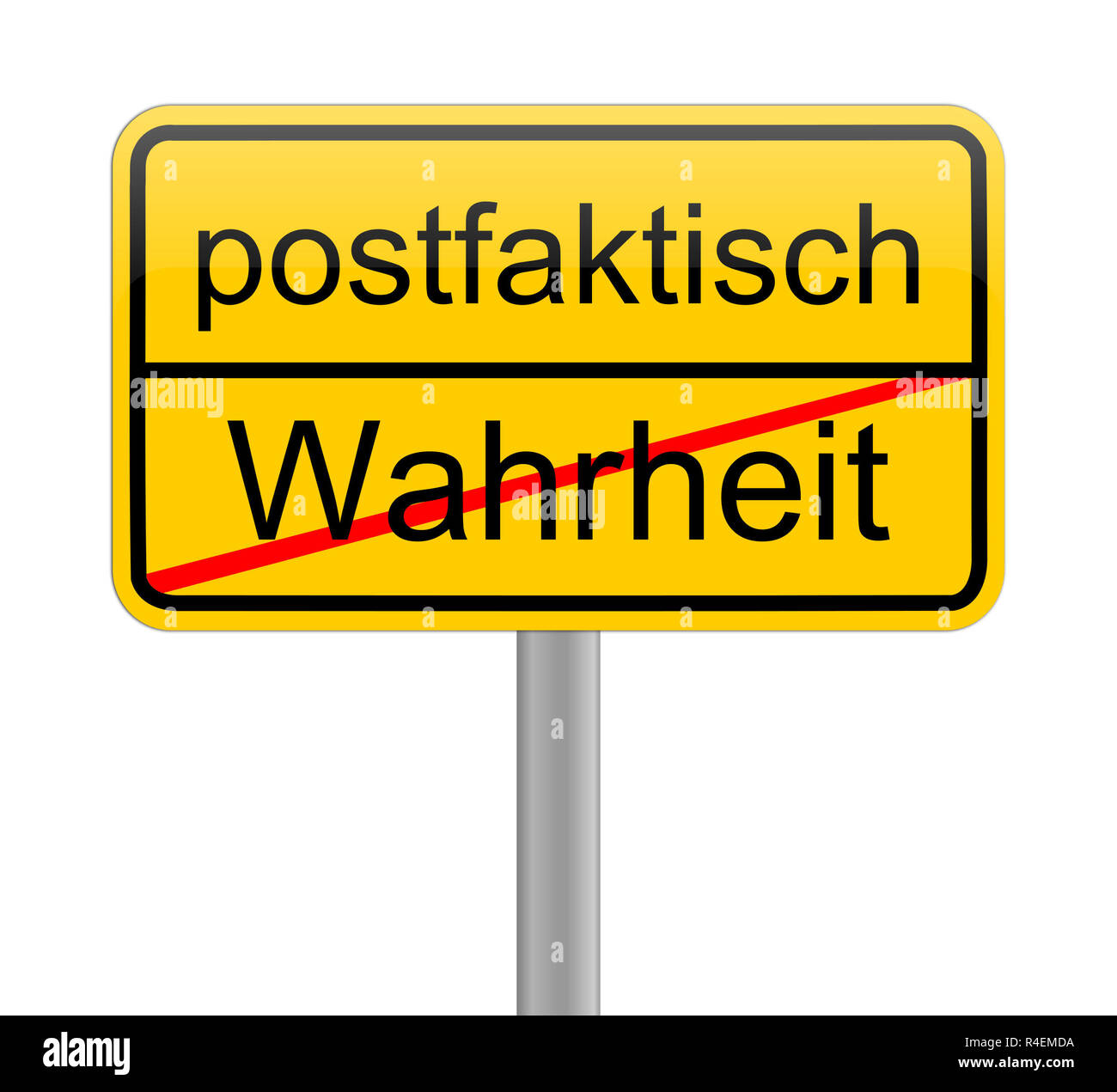 Post-Truth sign - in german postfaktisch Stock Photo