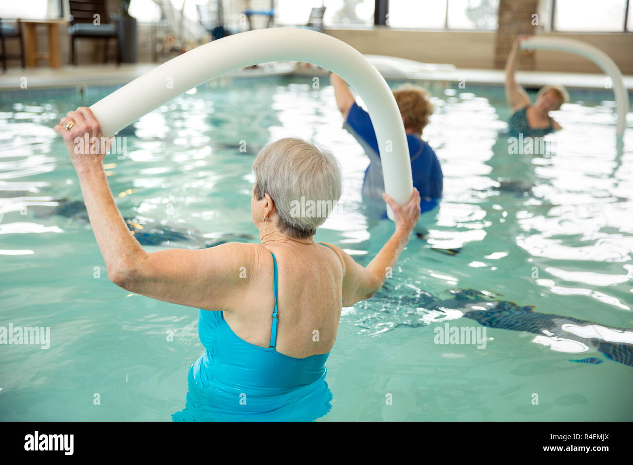 Water Aerobics Senior Women High Resolution Stock Photography and