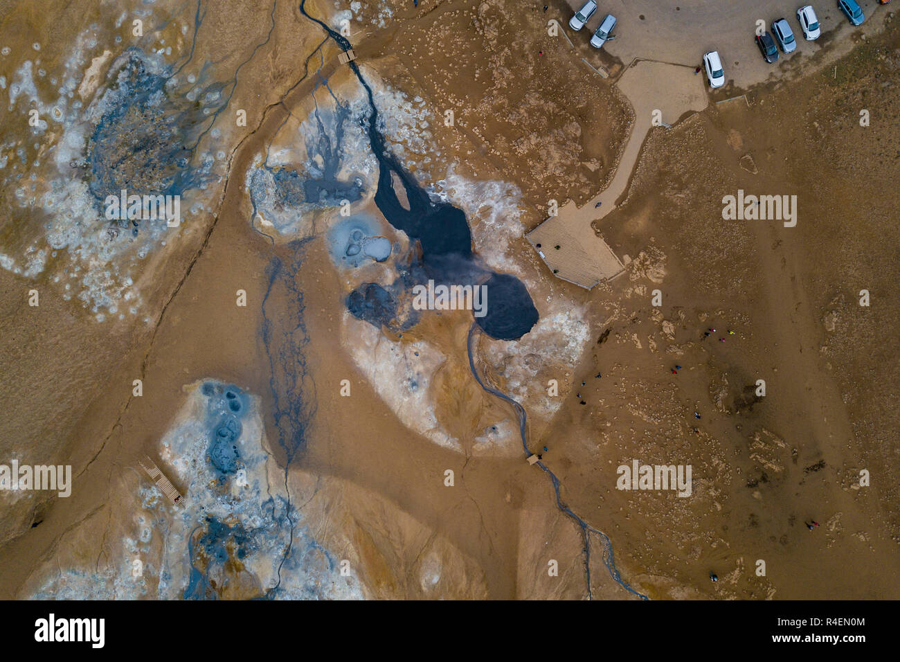 Aerial view of Hoverer Geothermal Area, Northeast Iceland Stock Photo ...