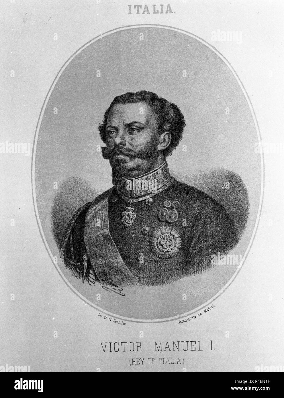 VICTOR MANUEL II (1820/1878) - REY DE CERDEÑA Y DE ITALIA. Location: PRIVATE COLLECTION. MADRID. SPAIN. Stock Photo