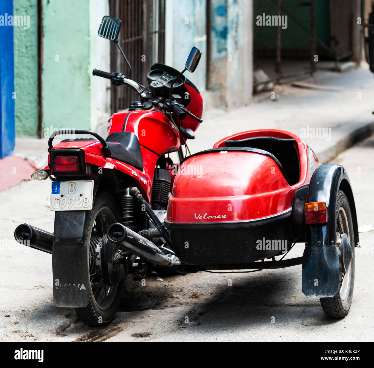 Vintage red motorcycle with sidecar hi-res stock photography and images -  Alamy