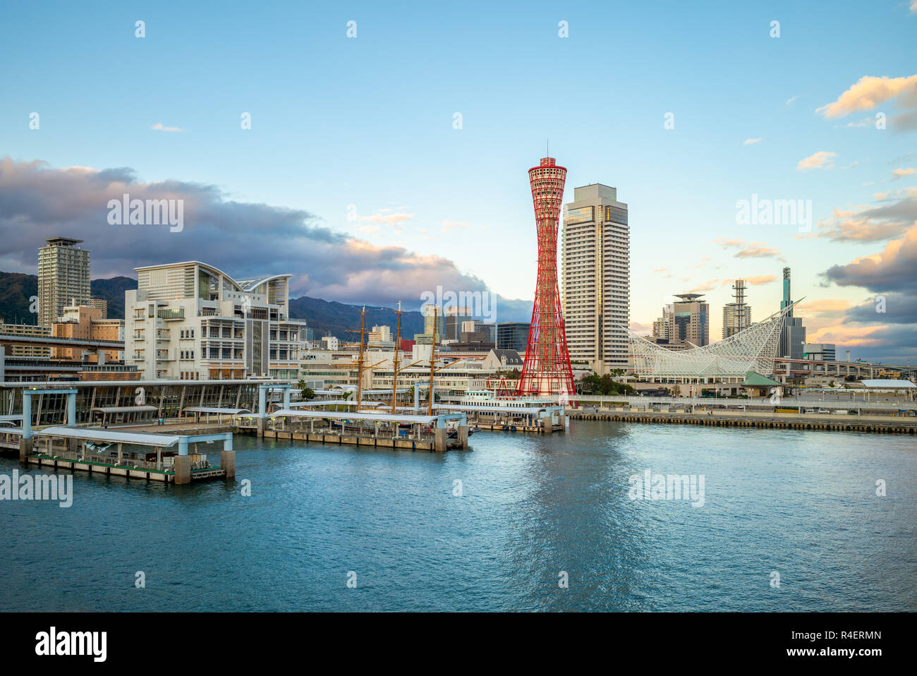 skyline of port of kobe in osaka aera, japan Stock Photo