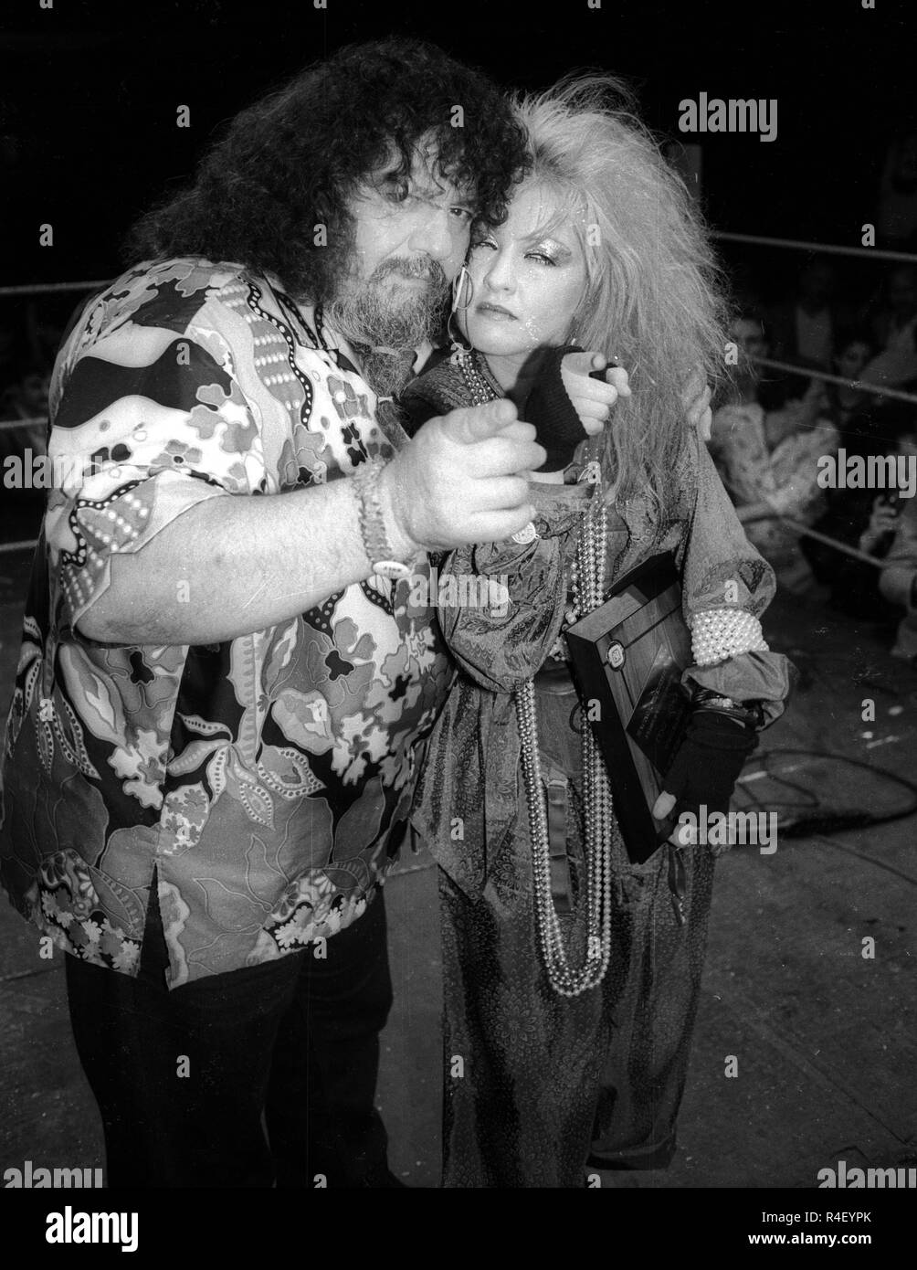 Lou Albano Cyndi Lauper Undated Photo By Adam Stock
