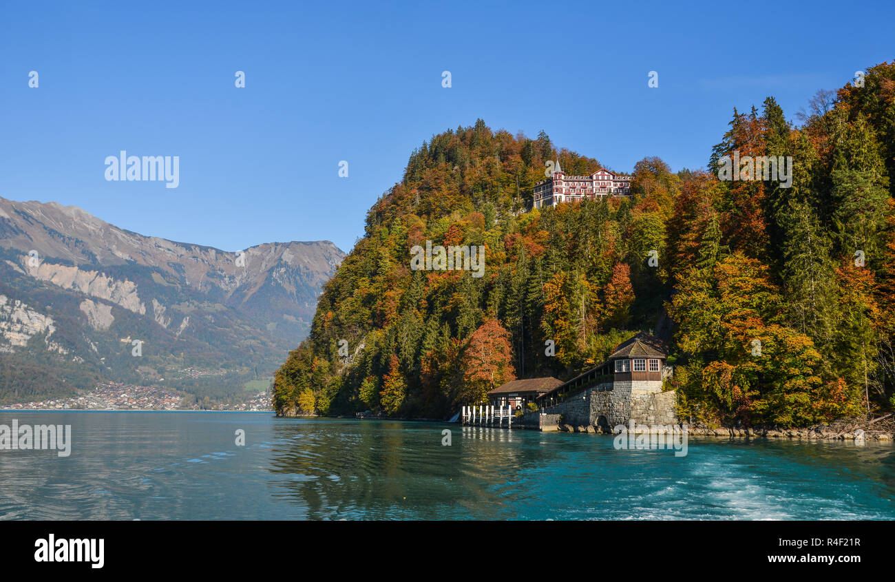Beautiful scenery of Lake Brienz, Switzerland. The turquoise Lake ...