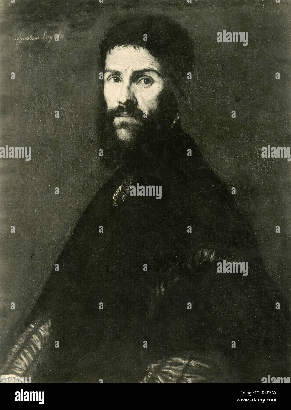 Supposed Portrait of Ignatius Loyola, painting by Titian Tiziano Vecellio Stock Photo
