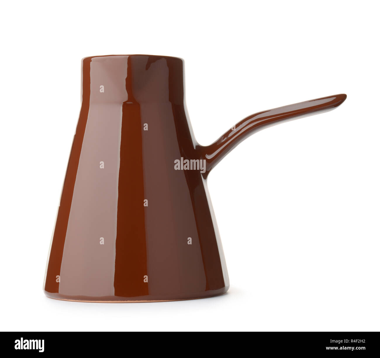 Ceramic cezve coffe pot isolated on white Stock Photo