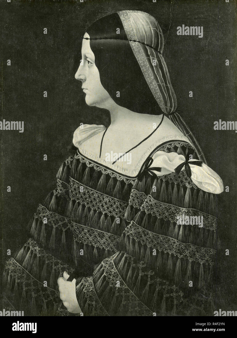 Portrait of a Lady , painting by Bernardino dei Conti Stock Photo