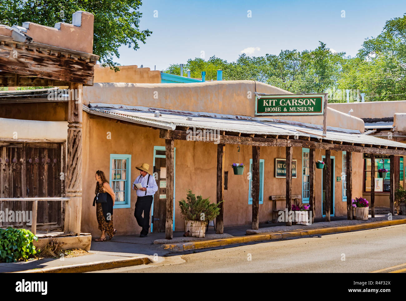 TAOS, NM, USA-07/08/18: The actual Taos home of Kit Carson, now a museum. Stock Photo