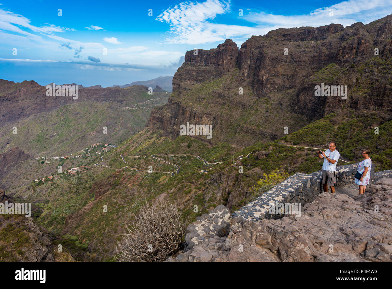 Road to Masca with view point Stock Photo