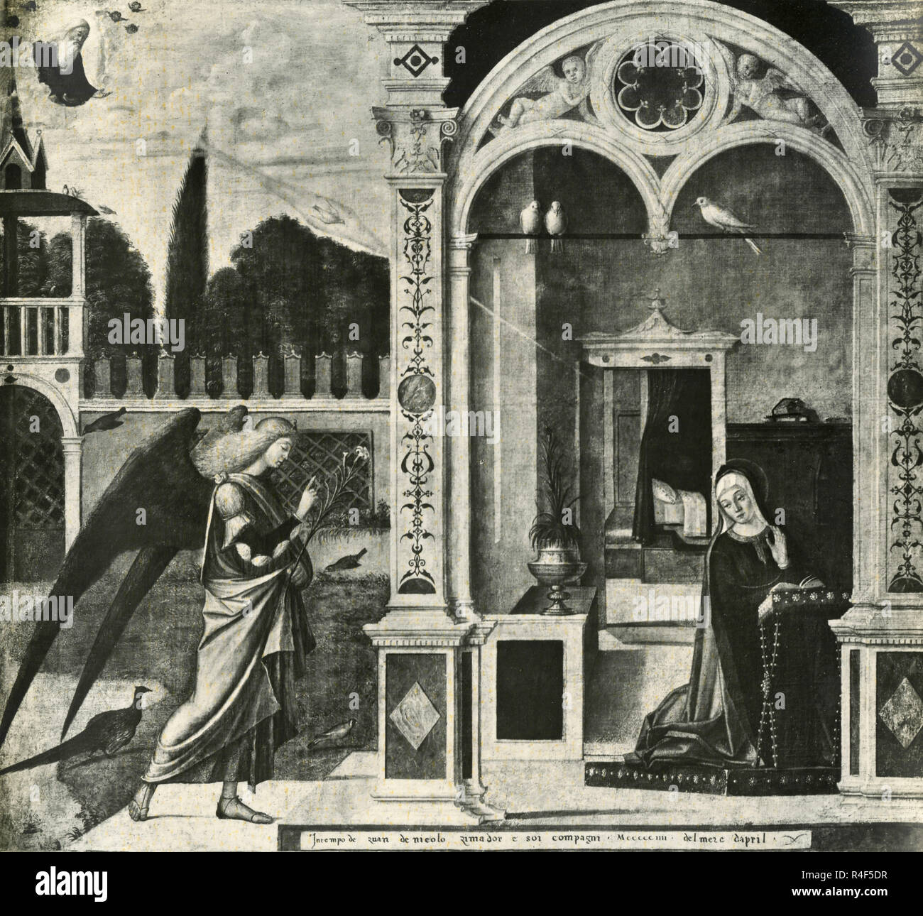 The Annunciation, painting by Vittore Carpaccio Stock Photo