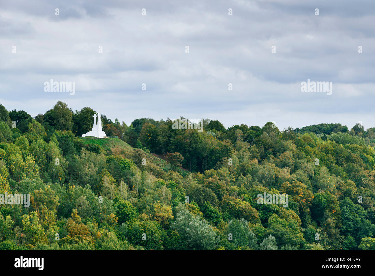 The Three Cross Hill. Vilnius, Vilnius County, Lithuania, Baltic states, Europe. Stock Photo