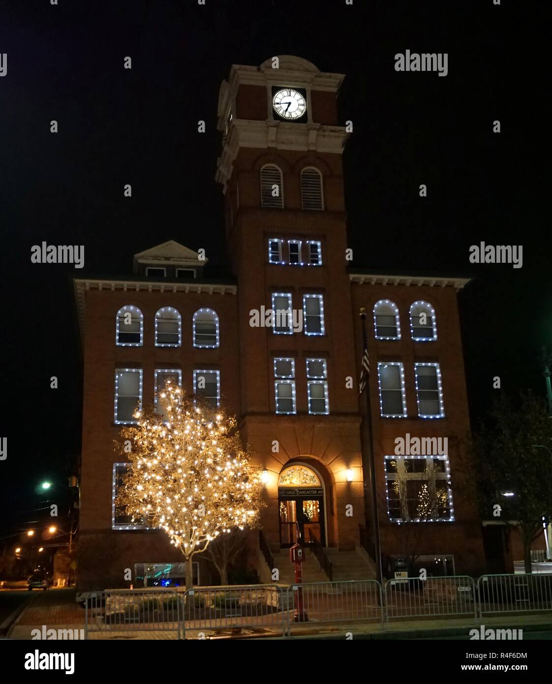 hometown-at-night-stock-photo-alamy