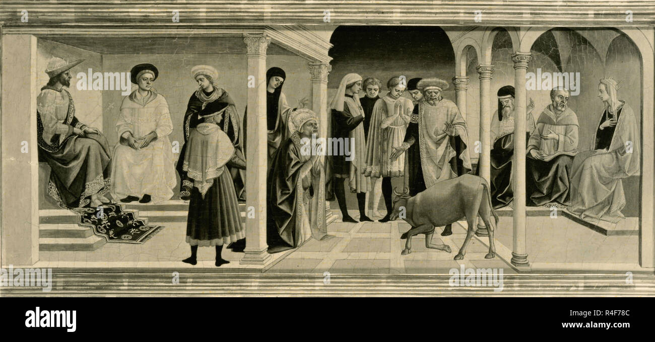 A Miracle of Saint Sylvester, painting by Francesco di Stefano AKA