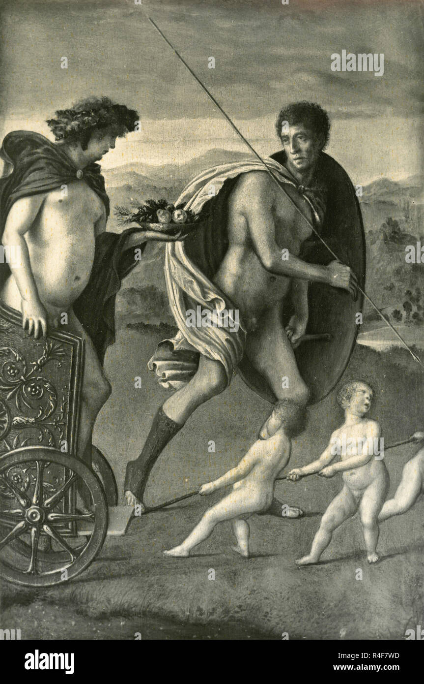 Five Allegories, painting by Giovanni Bellini Stock Photo