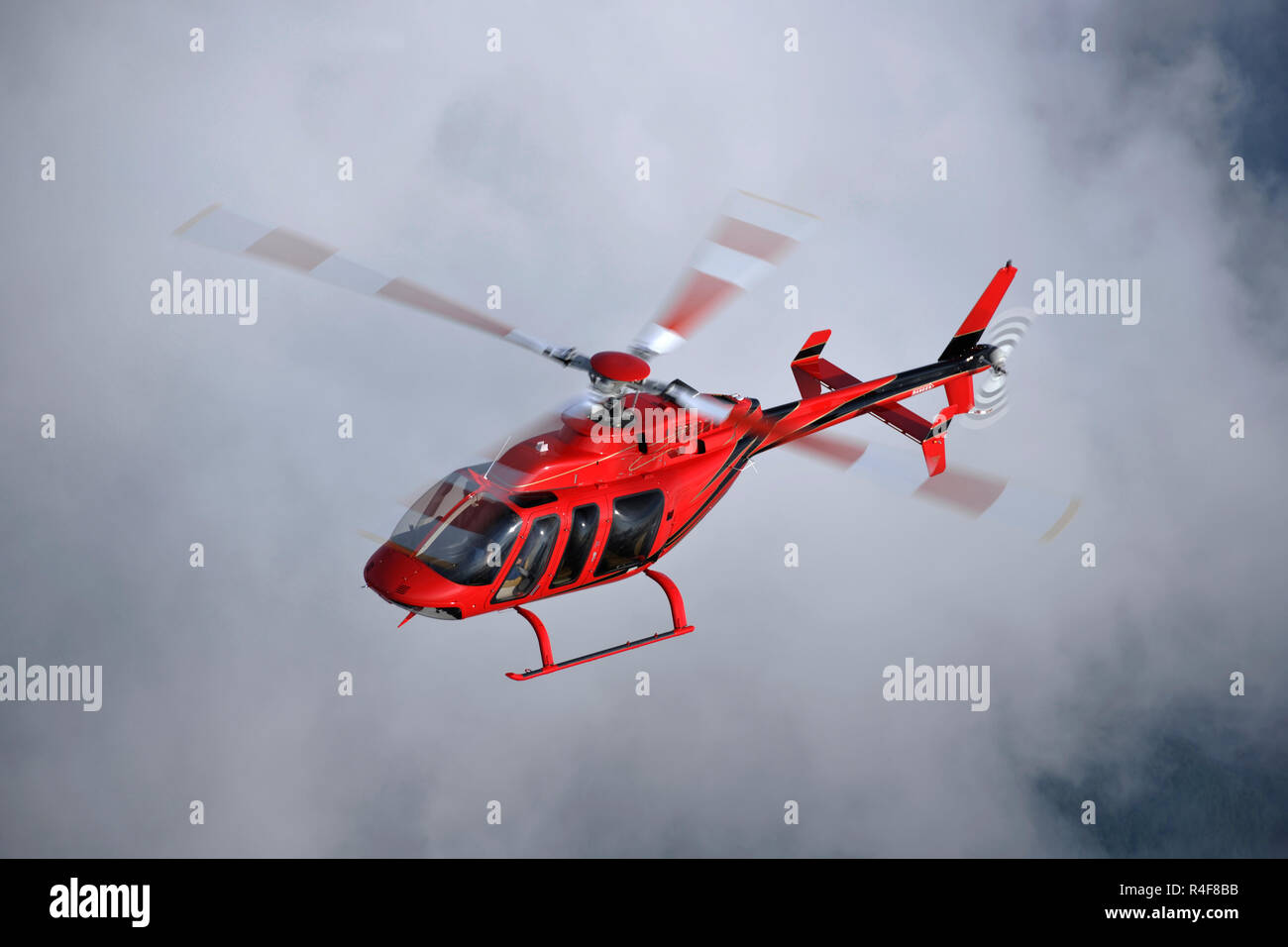 Bell 407 Civilian Helicopter Stock Photo