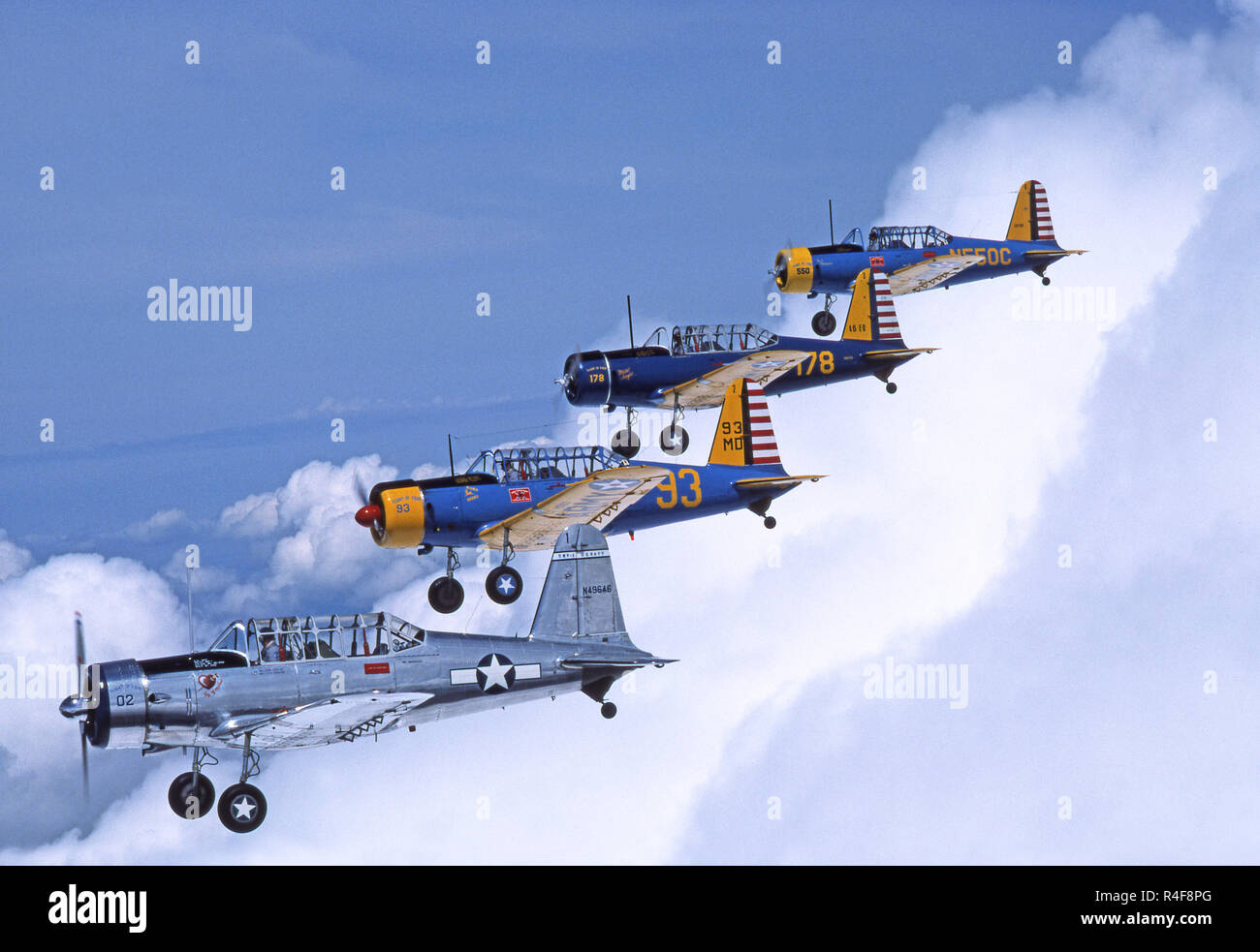 BT-13/15 WWII trainer airplanes Stock Photo