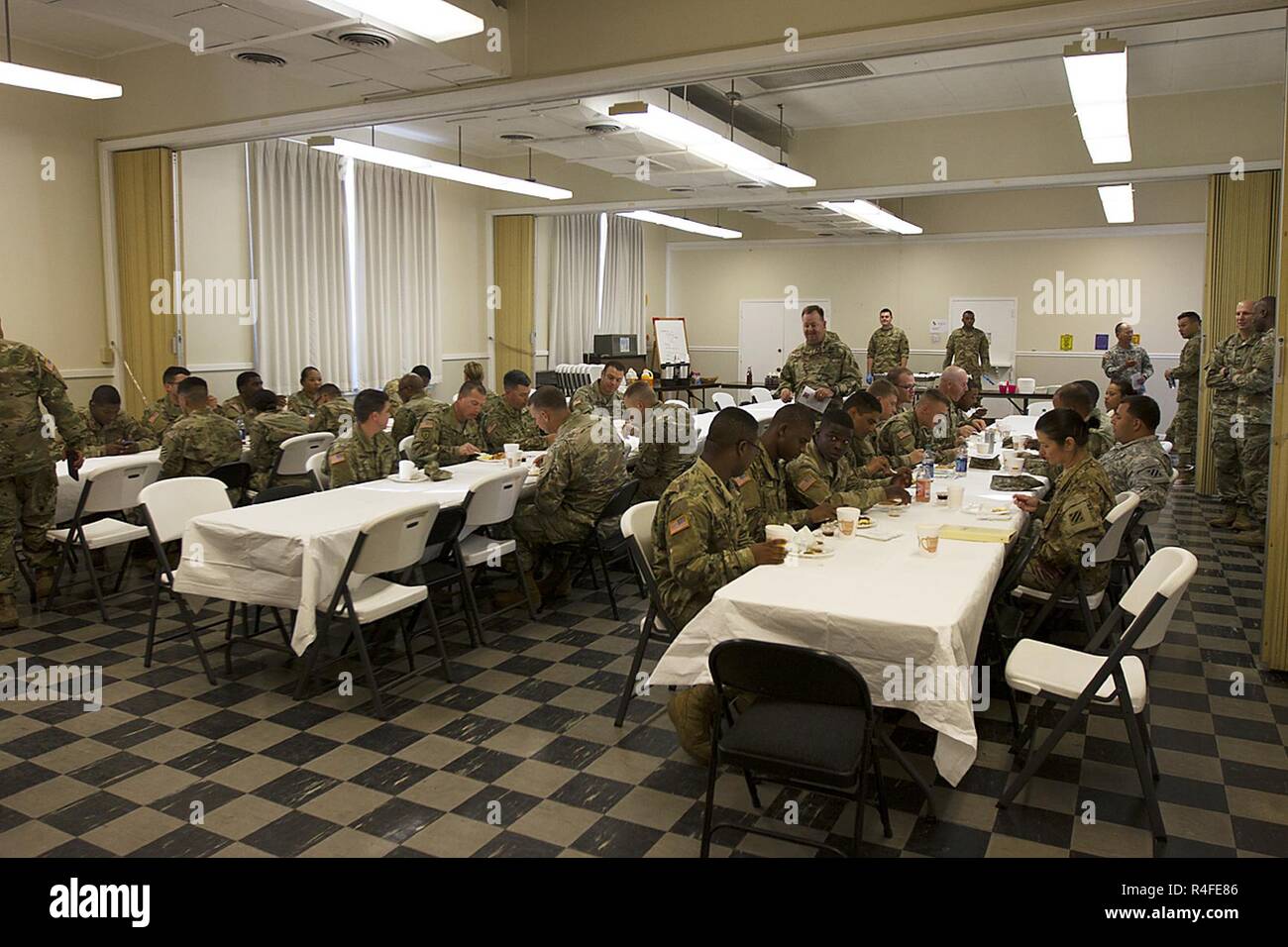 Soldiers from the all over attend the quarterly prayer breakfast at the Chapel on Hunter Army Airfield May 3. Stock Photo