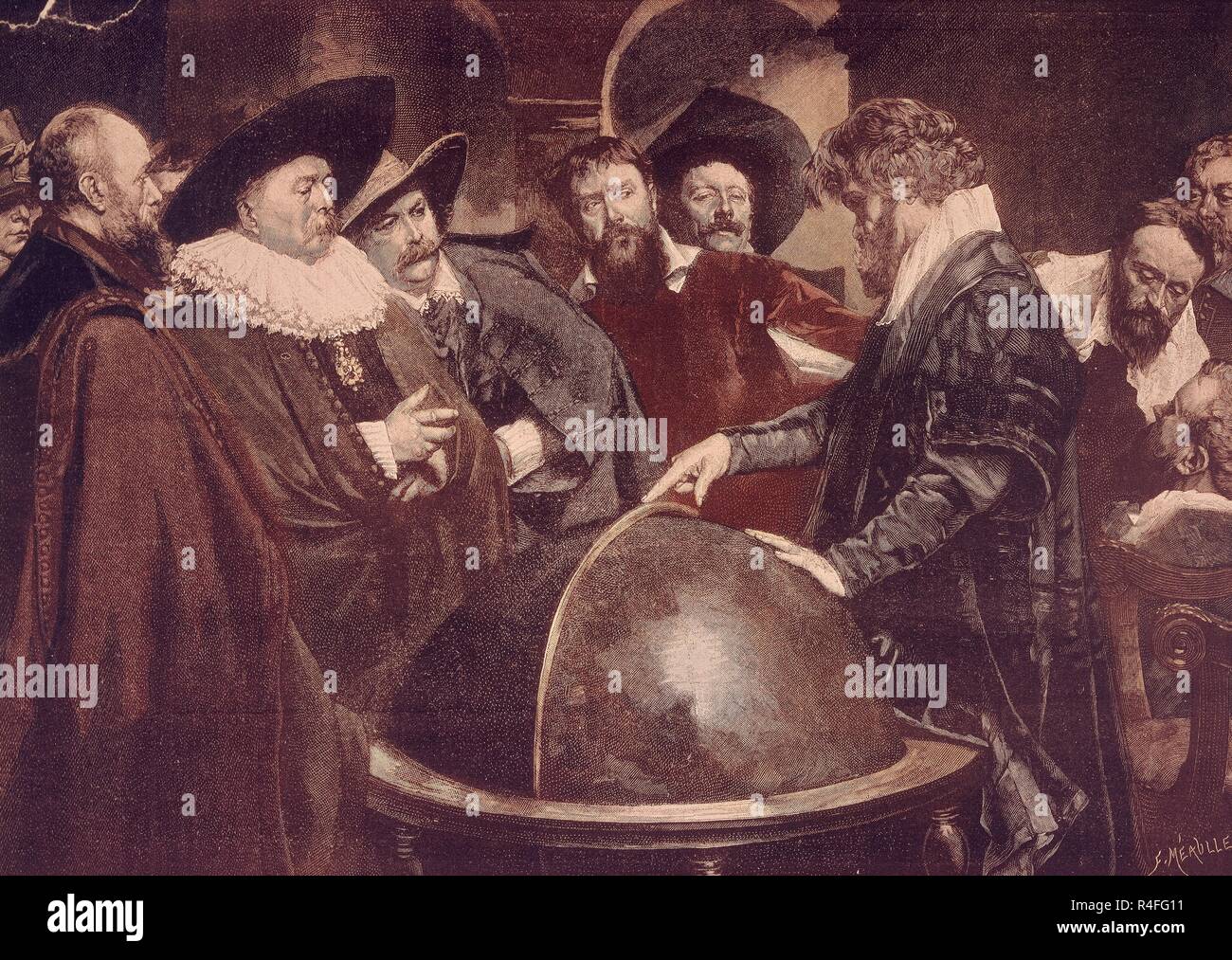 ASTRONOMY LESSON. Author: ROYBET. Location: PRIVATE COLLECTION. France. Stock Photo