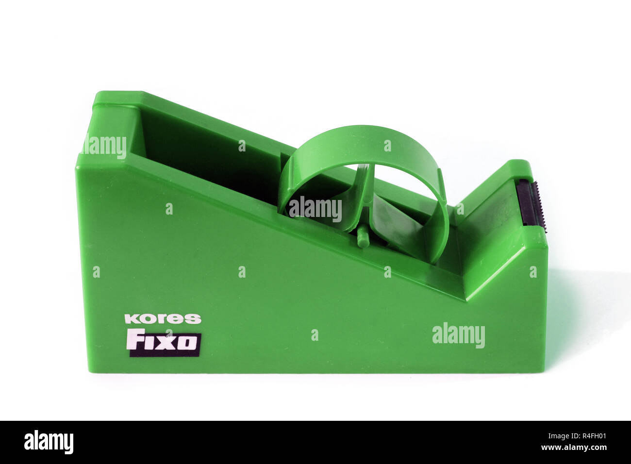 Green scotch Tape Roller dispenser isolated white background Stock