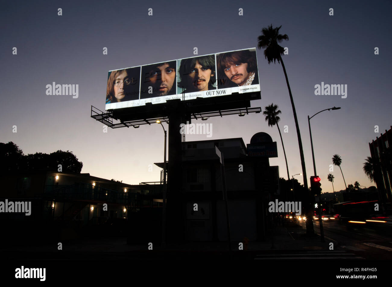 Billboard promoting the rerelease of the Beatles White Album on Sunset
