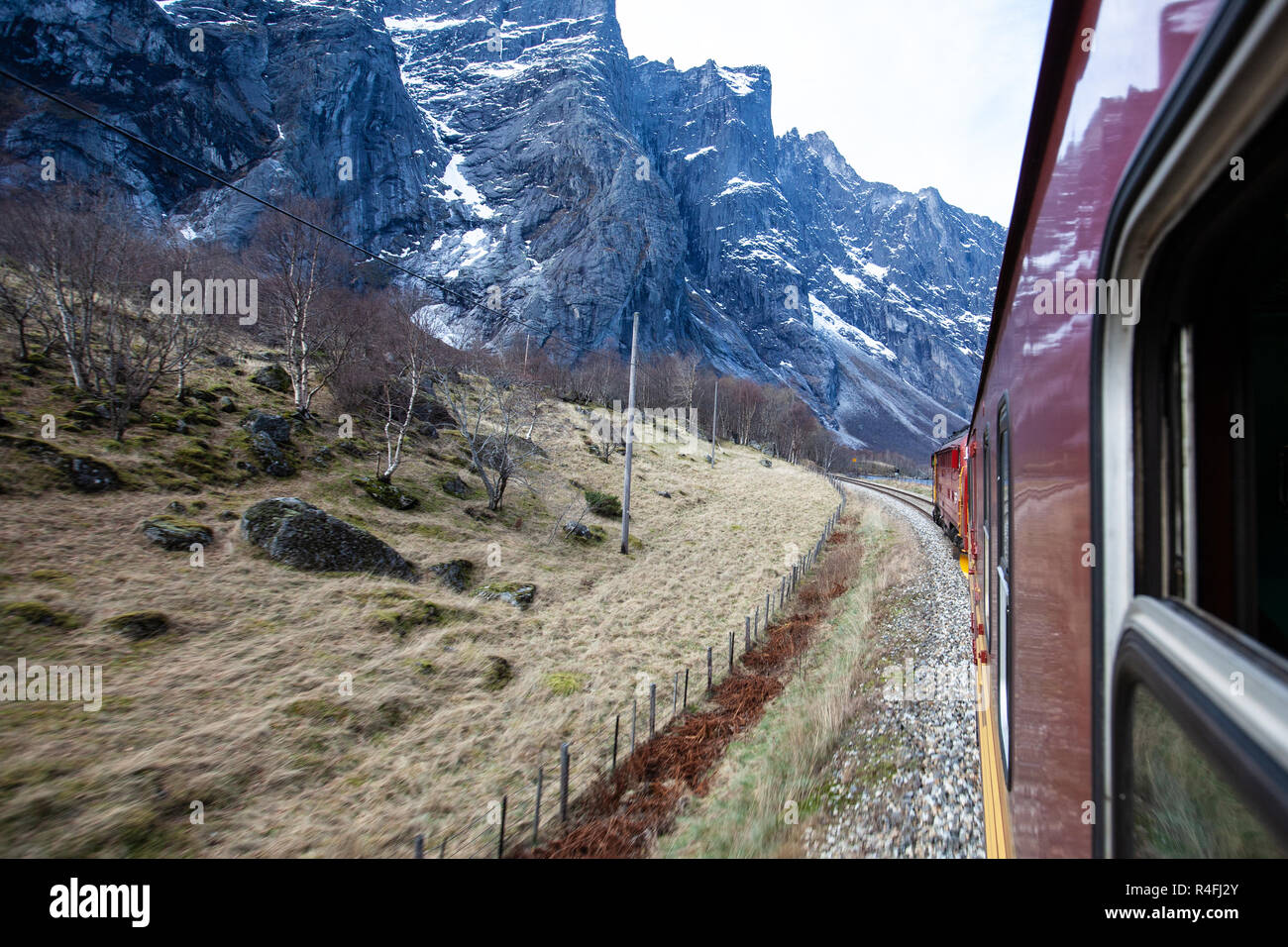 Rauma Railway from Andalsnes to Bjorli, Norway Stock Photo