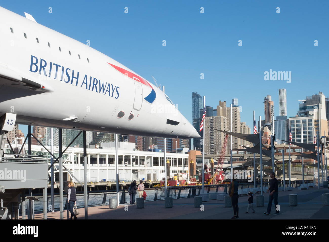 Concorde G-BOAD at New York's Intrepid Sea, Air & Space Museum Stock Photo