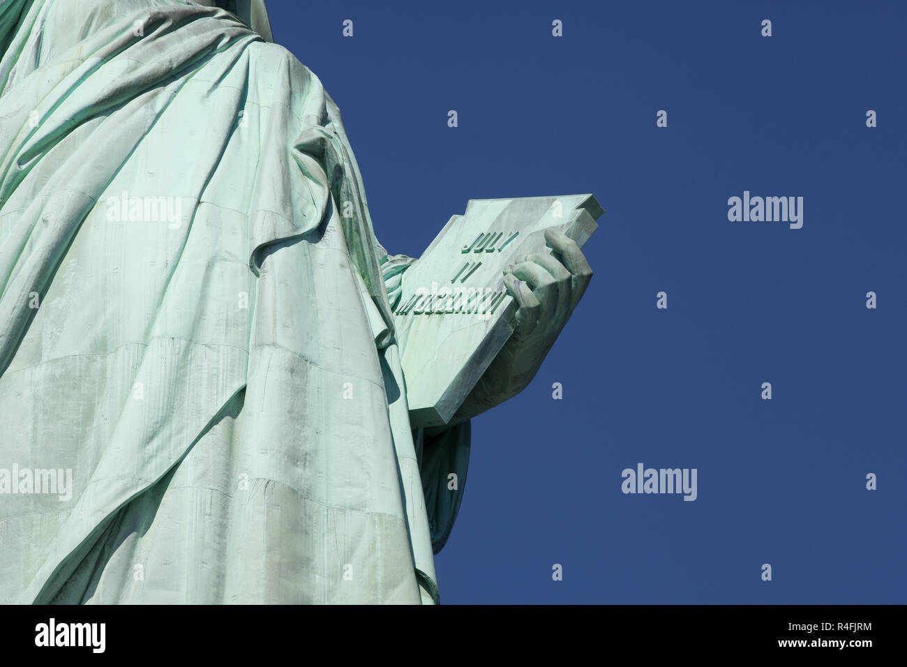 Statue of Liberty left hand with tablet Stock Photo Alamy