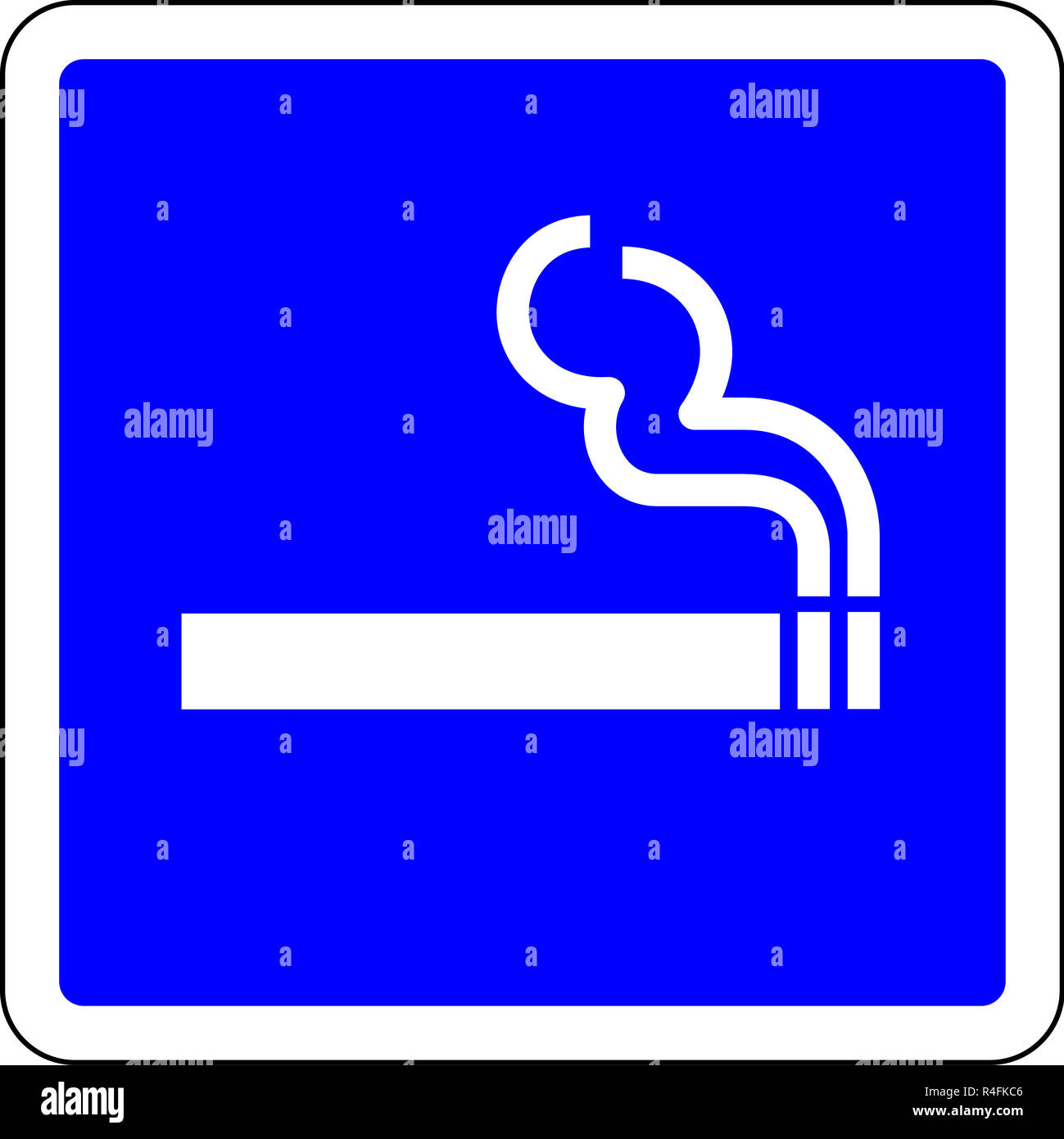 Smoking allowed blue sign Stock Photo Alamy