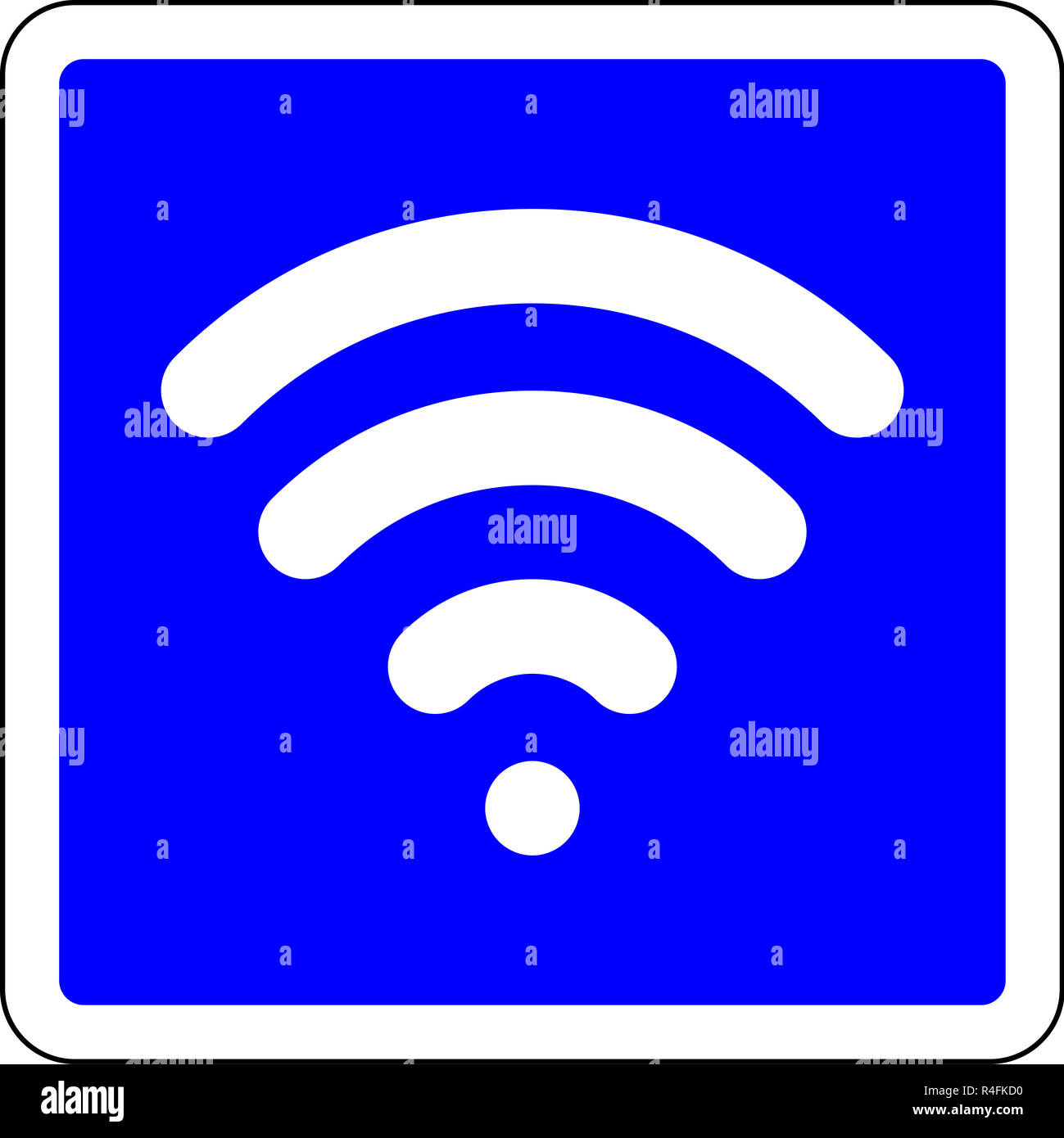 Wireless connection available blue sign Stock Photo