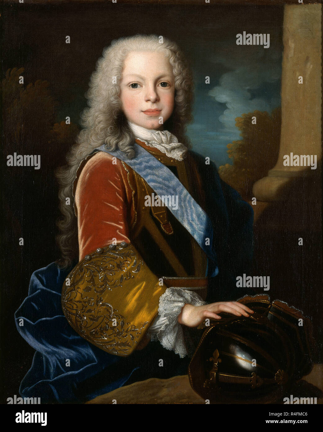 Portrait of Ferdinand de Bourbon and Savoy (1713-59) Prince of Asturias - 1725 - 75x62 cm - oil on canvas - French Baroque. Author: RANC, JEAN. Location: PRIVATE COLLECTION. MADRID. SPAIN. Stock Photo