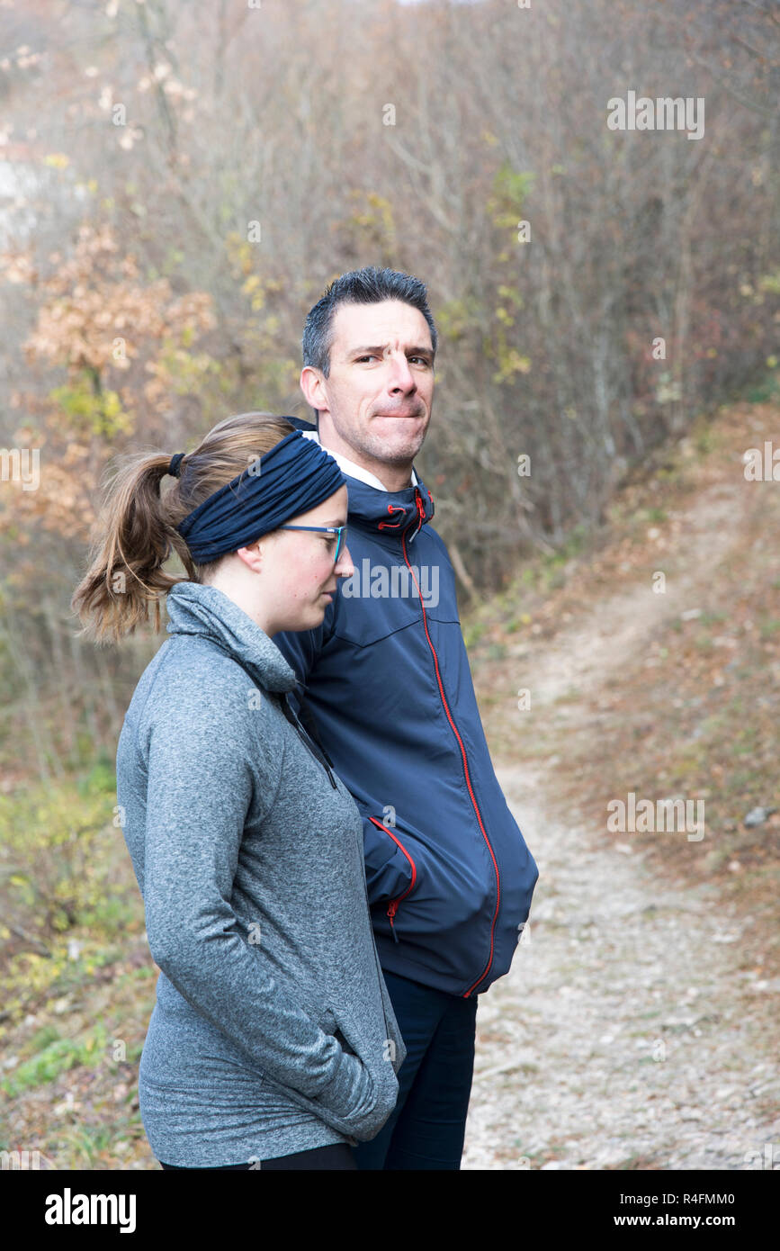Friends in the forest Stock Photo