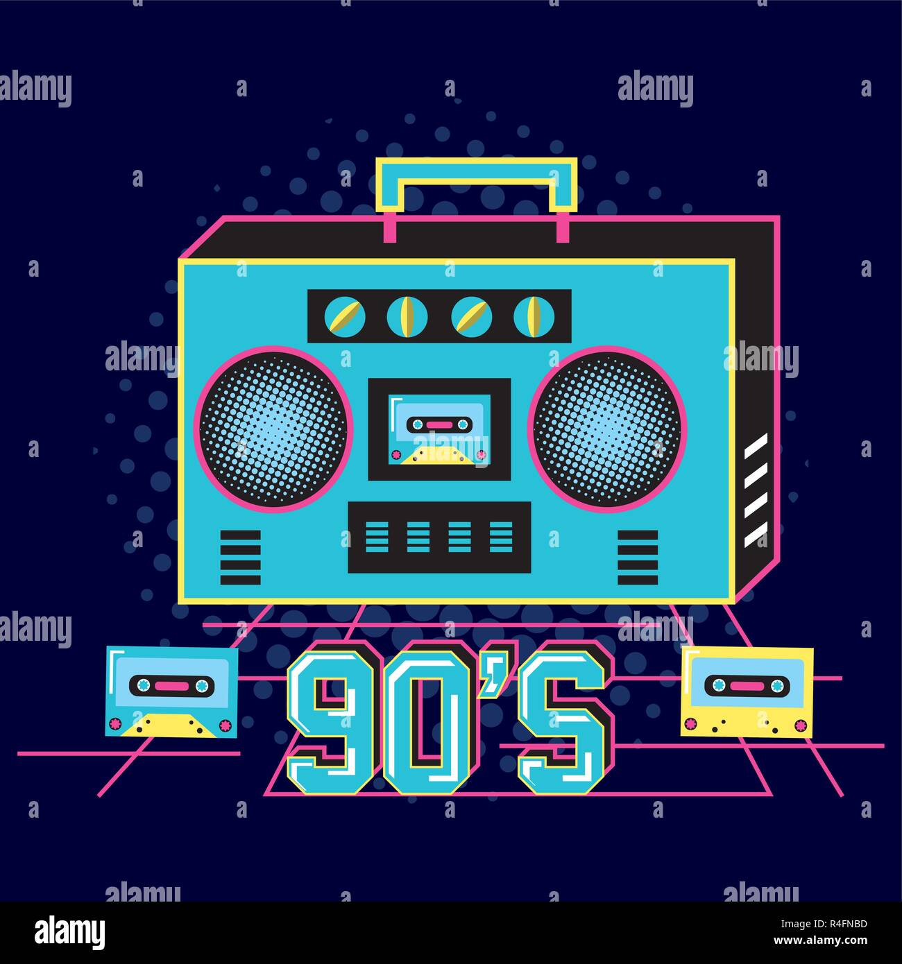 radio with cassette of nineties retro vector illustration design Stock  Vector Image & Art - Alamy