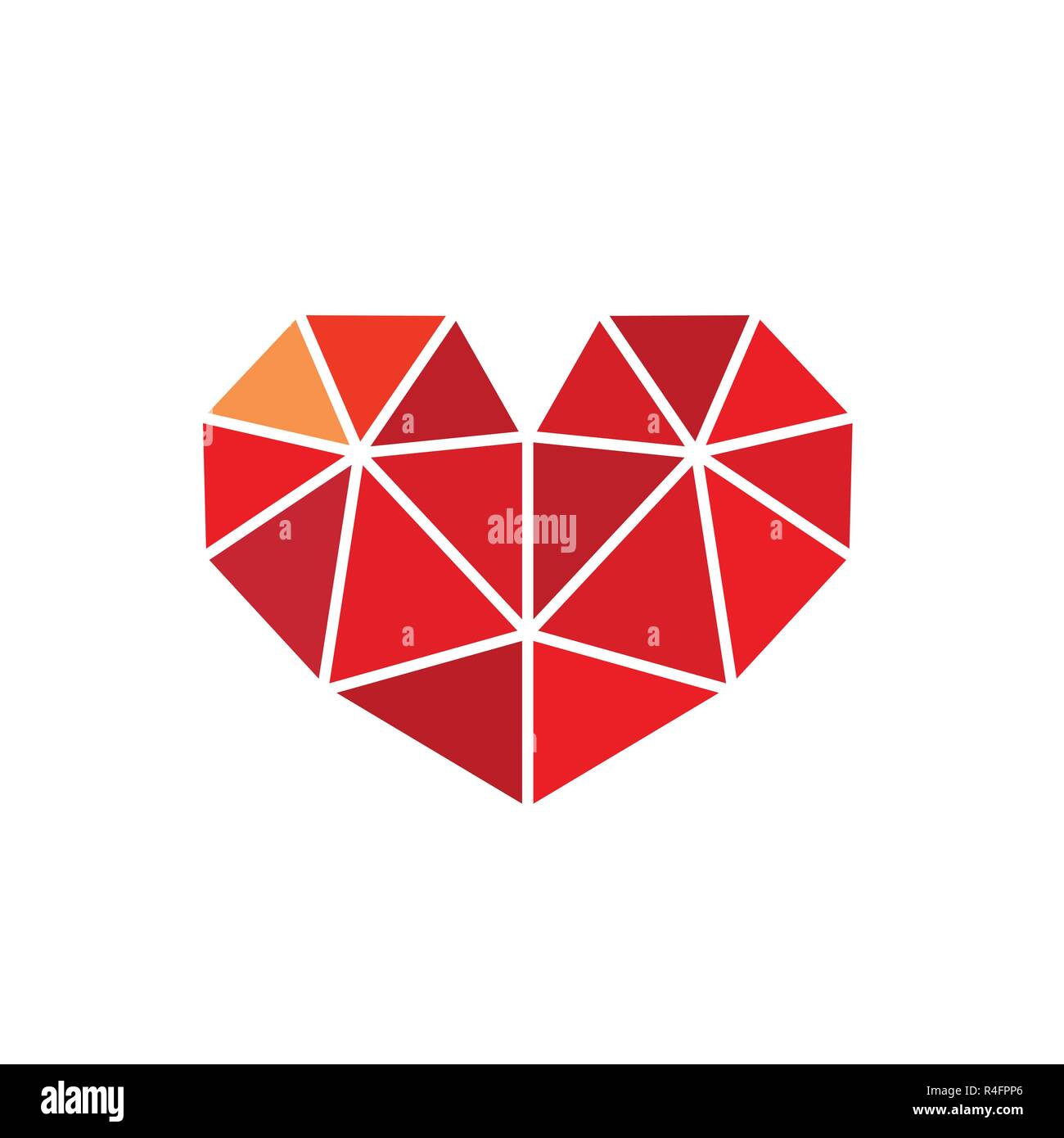 Low Poly Style Heart Love Symbol. Available in editable EPS vector format. Isolated on white background. Stock Vector