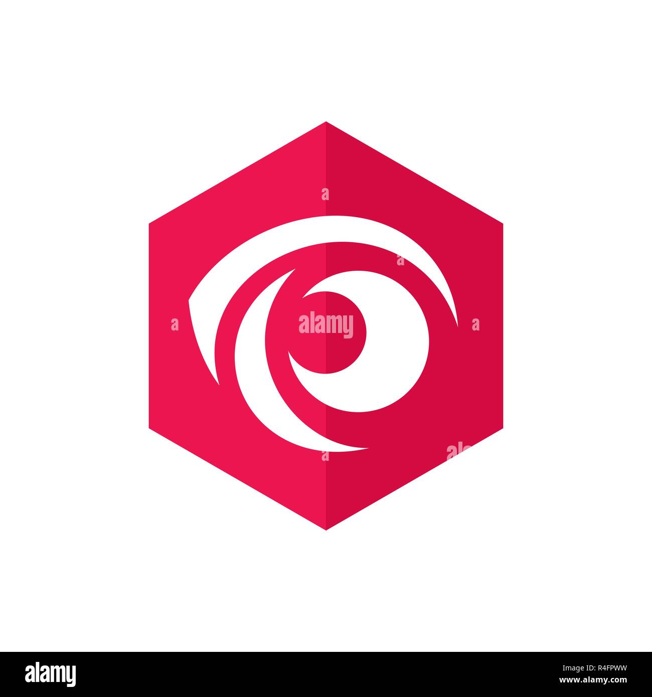 Hexagonal Eye Vector Logo. Vision Icon Design - Vector Stock Vector