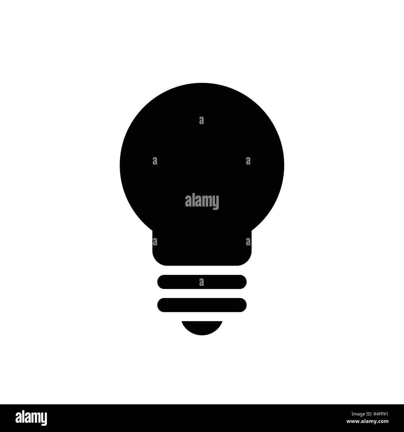 Black Bulb Shape Silhouette Vector, isolated on white background. Vector Illustration. Stock Vector