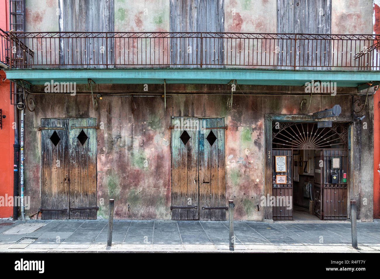 Preservation hall, a popular jazz bar in the French Quarters area of New Orleans, Louisiana. Stock Photo