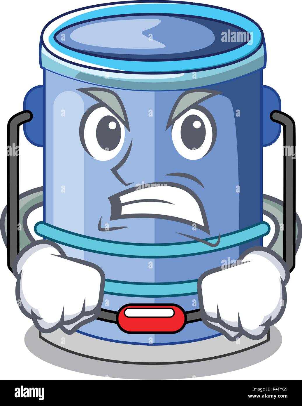 Angry cylinder bucket with handle on cartoon Stock Vector Image & Art -  Alamy