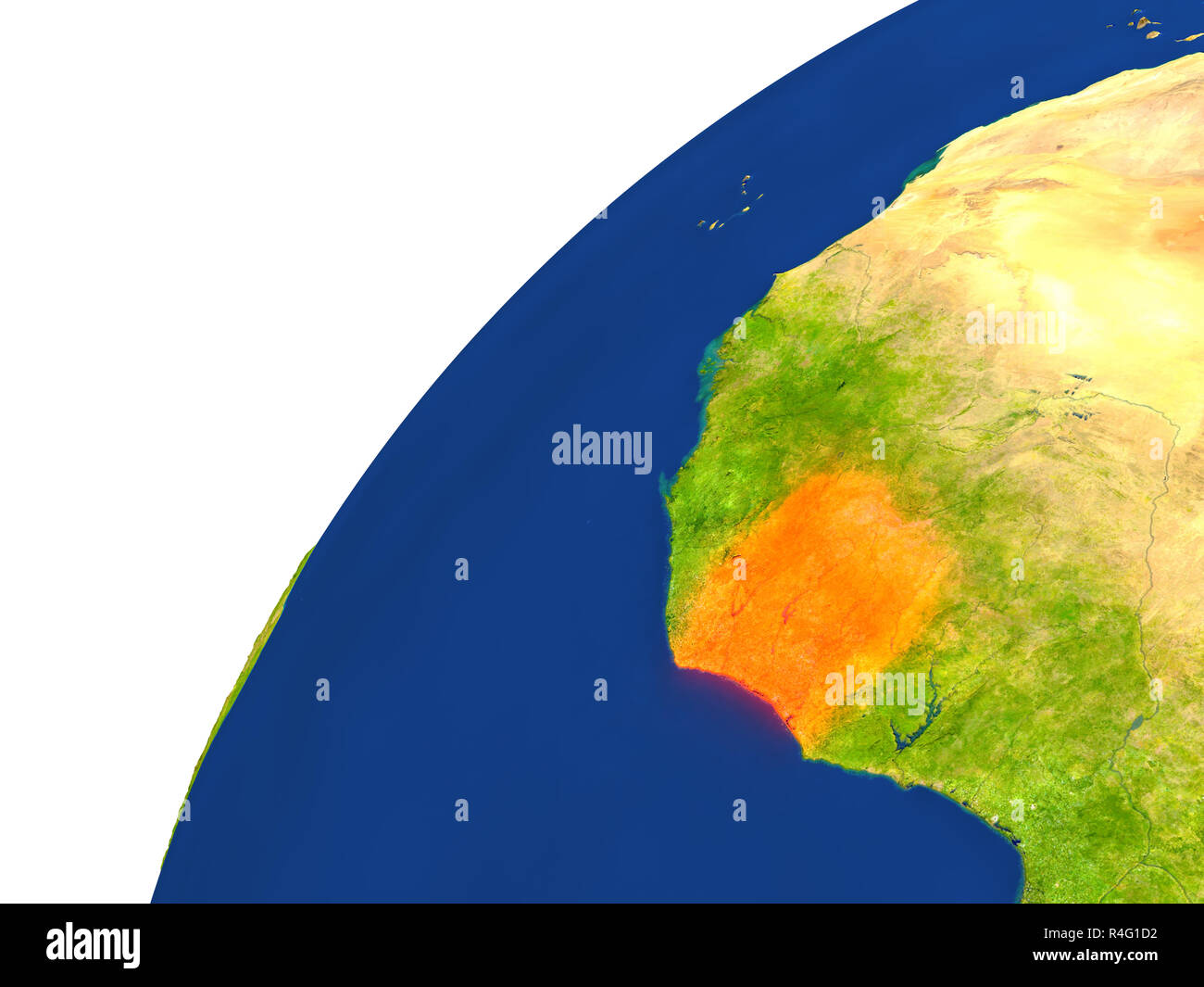 Satellite view ivory coast country hi-res stock photography and images ...