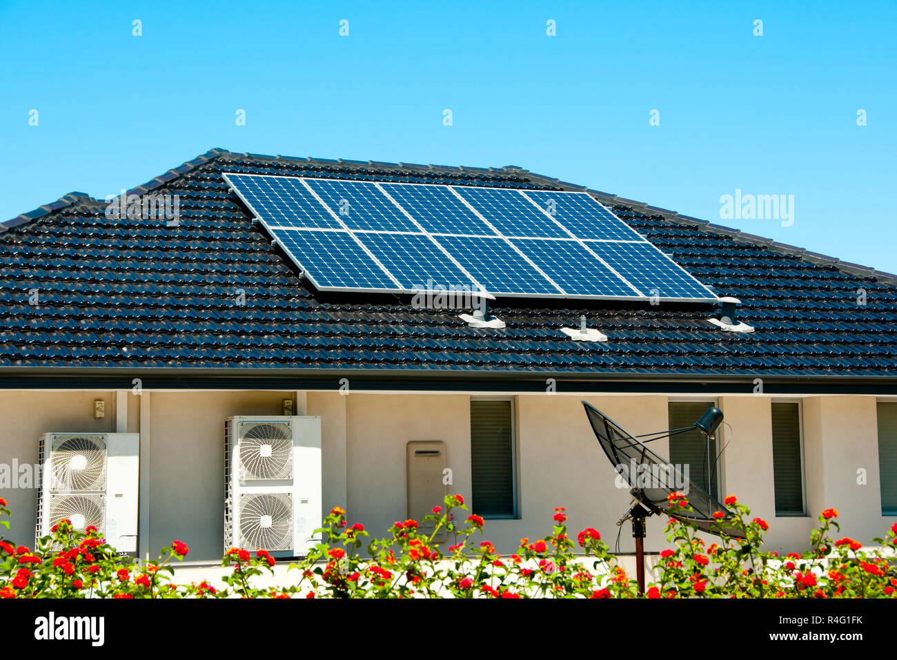 Residential Solar Panels Stock Photo