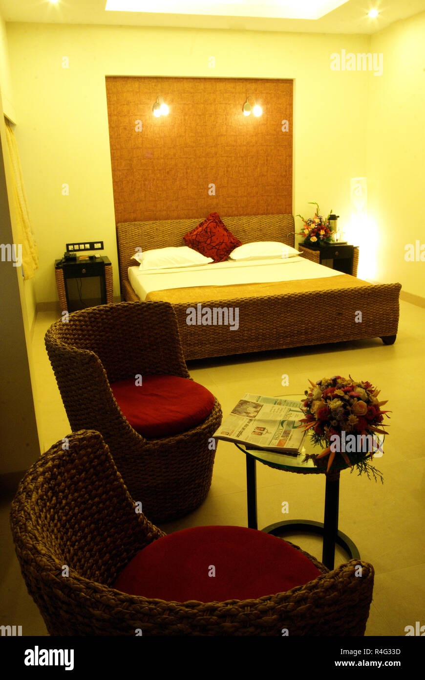 Interior view of bedroom Stock Photo - Alamy