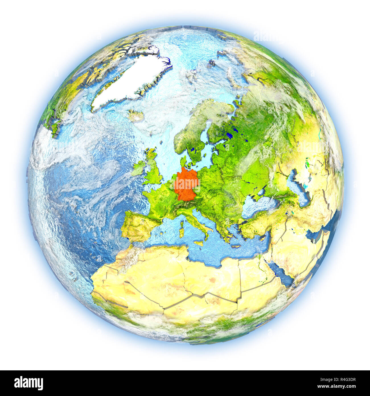 Germany on Earth isolated Stock Photo