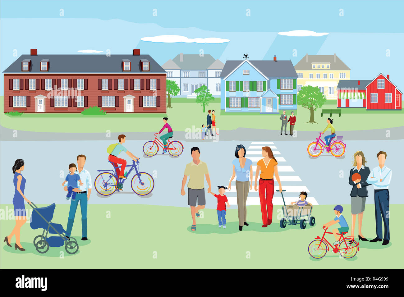 Go Strolling go families stroll at leisure Stock Photo - Alamy