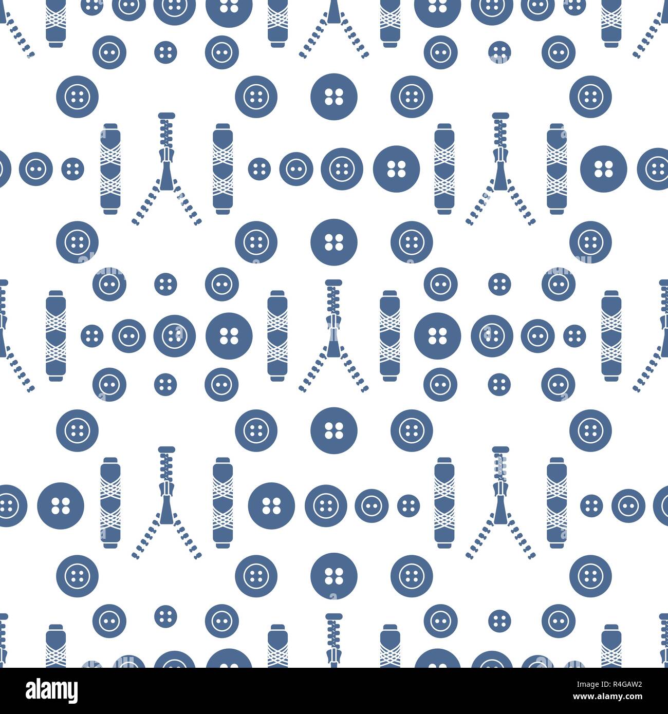 Seamless pattern with zipper, buttons, threads. Sewing and needlework ...