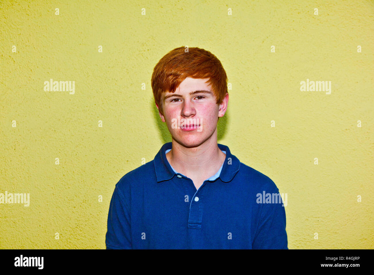 portrait of attractive happy smiling boy in the garden Stock Photo - Alamy