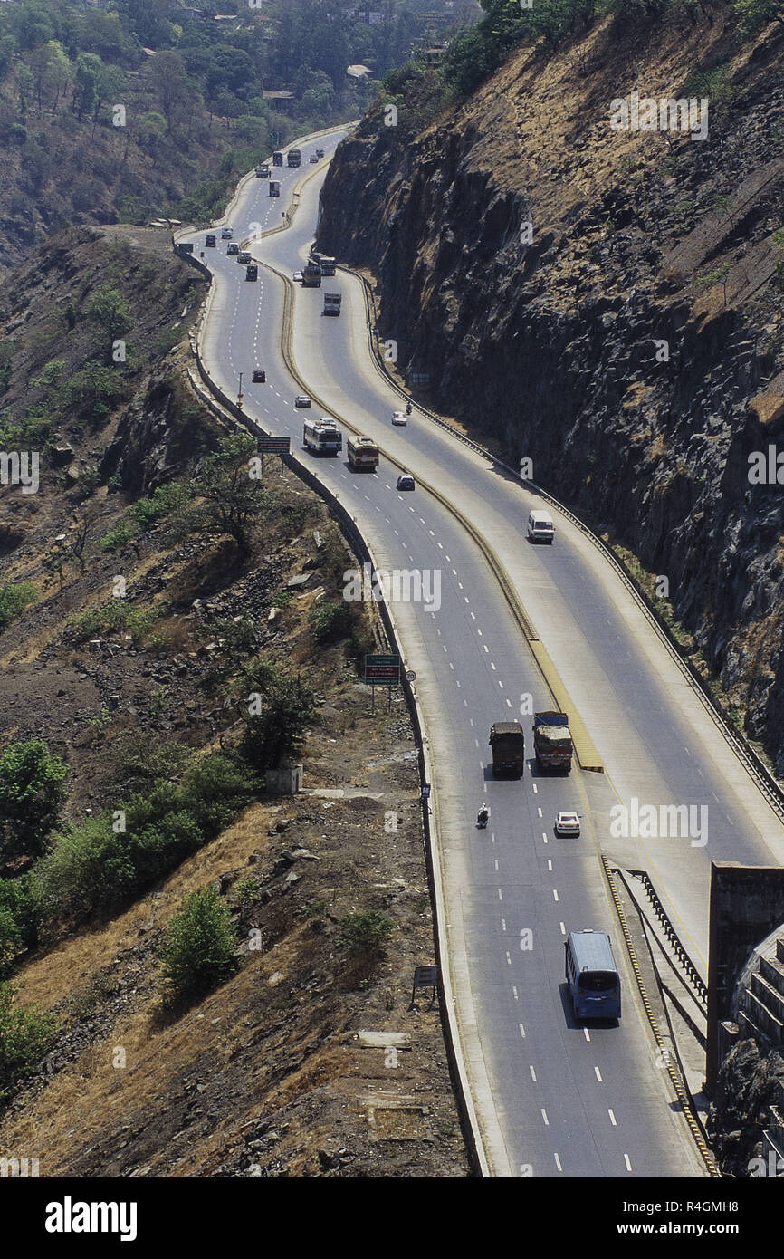 Aerial view of Mumbai Pune Expressway, Lonavala, Pune, Maharashtra