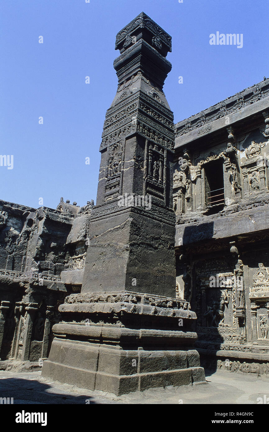 Stamba Column Kailasa temple ellora column hi-res stock photography and images - Alamy