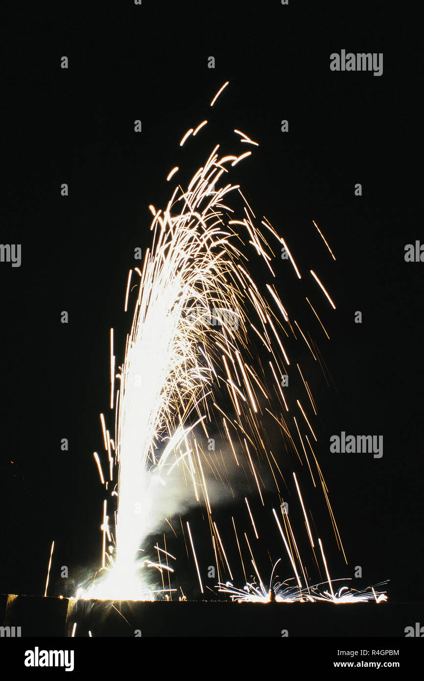 Firework display at Diwali festival, Mumbai, India, Asia Stock Photo